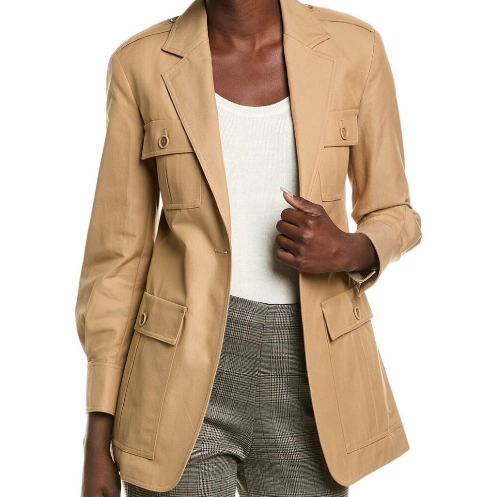 NWT$1790 MaxMara Pacos Cotton Canvas Trench Raincoat Jacket Blazer US 6, S, IT40